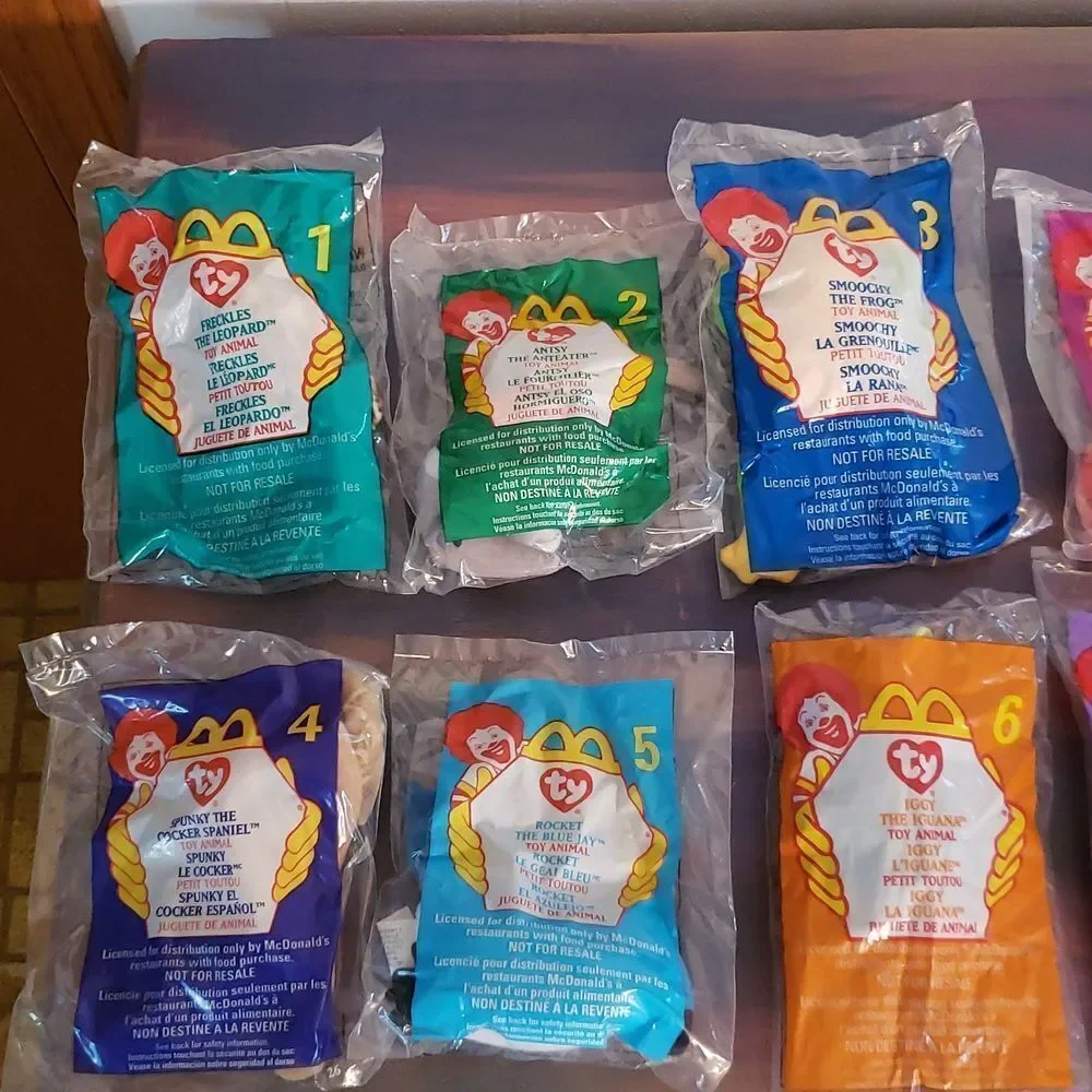 Vintage Complete Set of 12 Sealed McDonalds Teeny Beanie Babies (1999)